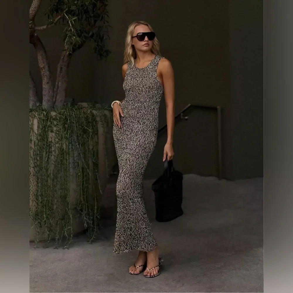 NWT RÓHE Mouline Maxi Knit linen cotton Designer luxury Italian Dress size 40/8 - Picture 1 of 9